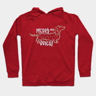 Merry and Bright Christmas Dachshund Hoodie